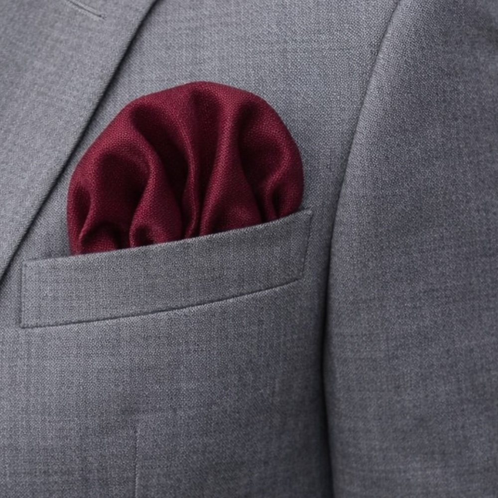 Vintage Burgundy Pocket Handkerchief Square Insert